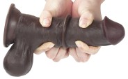 Doubles Dongs Gode Noir Flexible Réaliste Double Peau - 17,5 cm Conseils d'utilisation : Nettoyer avant et après usage Utiliser 