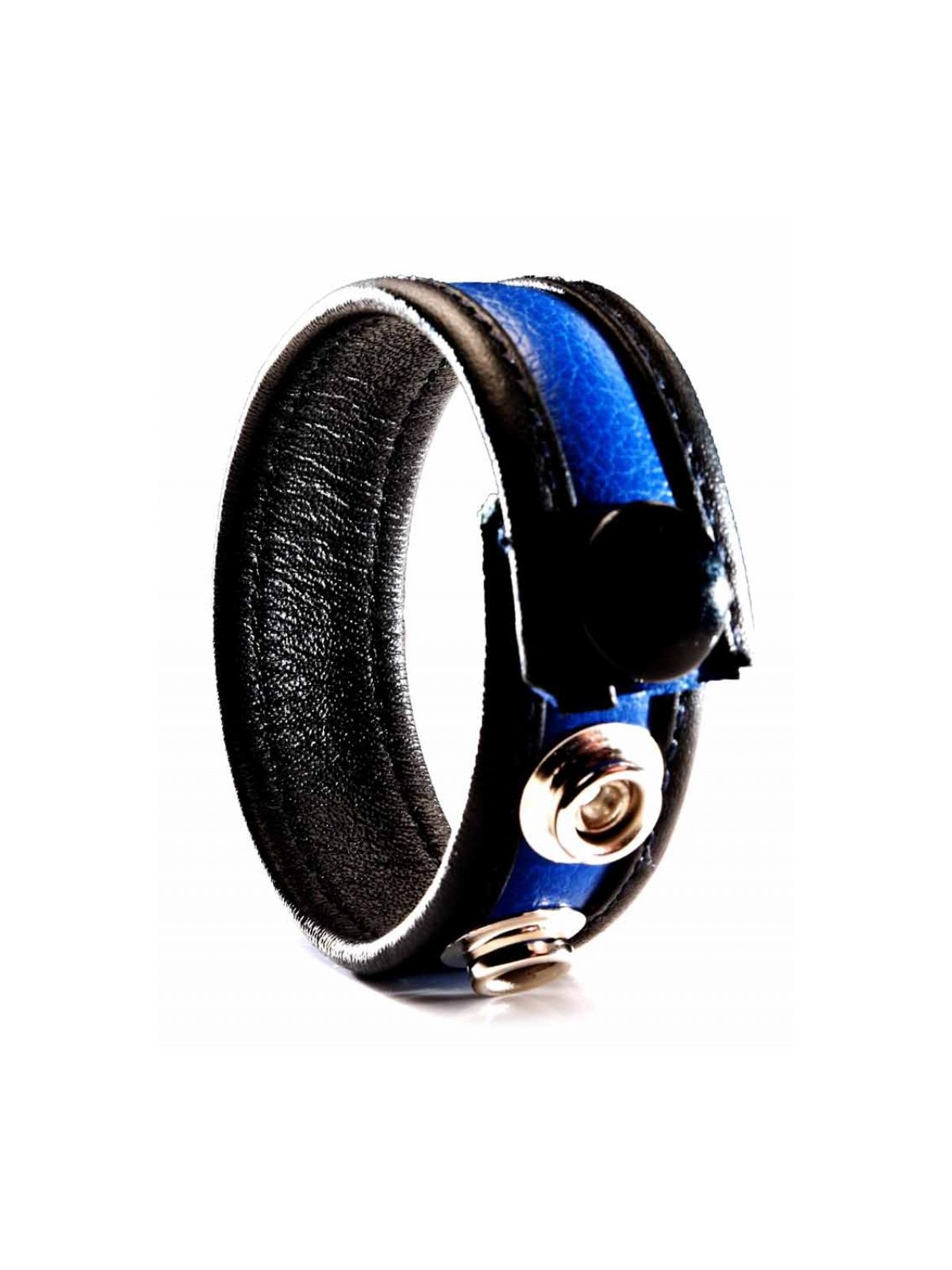 Cockrings Leather  Blue and black bicolor leather cockring. It is pleasant to wear and has a beautiful aesthetic. The 3 pressure