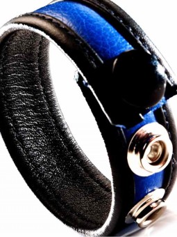 Cockrings Leather  Blue and black bicolor leather cockring. It is pleasant to wear and has a beautiful aesthetic. The 3 pressure