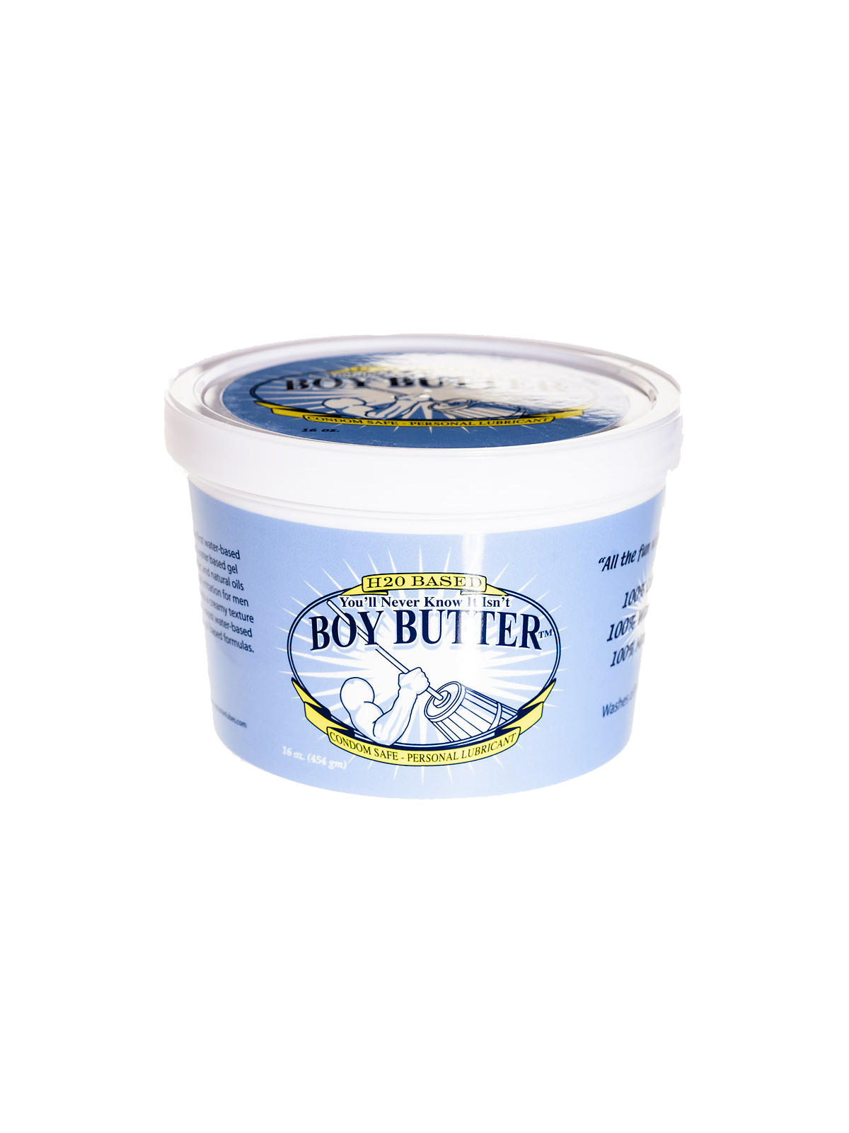 imports Crème lubrifiante Boy Butter H2O 480mL Composition:Di-Water, Carbomer, Tocopheryl Acetate, Methylparaben, Propylparaben,