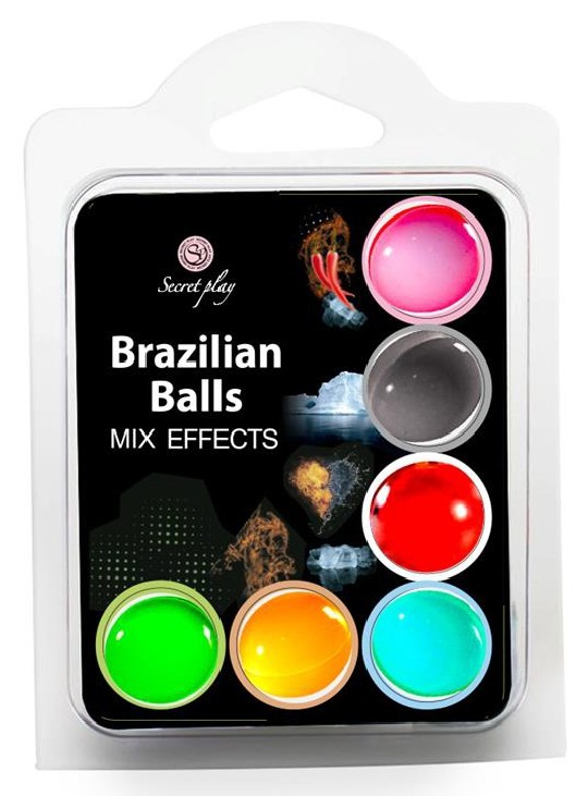 imports 6 Brazilian balls avec effets différents Ingrédients : Triple Effet: Dimethicone, Spilanthes Acmella Extract, Menthol, E