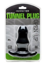 Tunnels Anal Plugs Double Tunnel Extra-Large Black Plug 14 x 7.6cm Double Tunnel Extra wide anal plug that we offer on gay sexsh