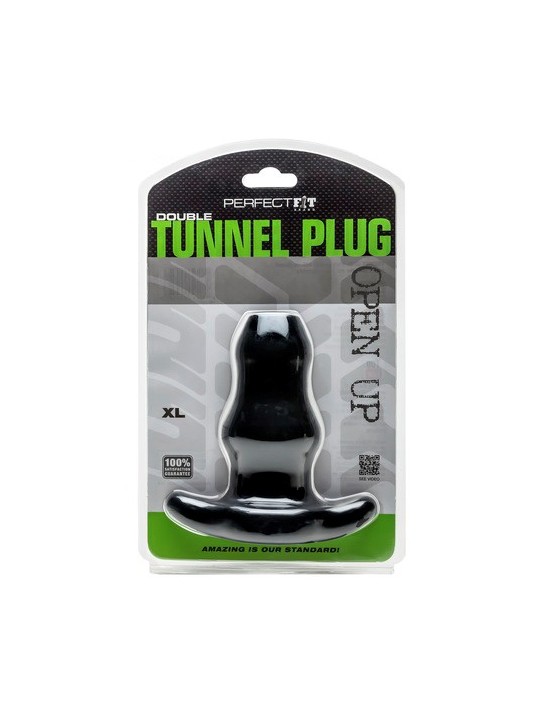 Tunnels Anal Plugs Double Tunnel Extra-Large Black Plug 14 x 7.6cm Double Tunnel Extra wide anal plug that we offer on gay sexsh