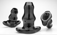 Tunnels Anal Plugs Double Tunnel Extra-Large Black Plug 14 x 7.6cm Double Tunnel Extra wide anal plug that we offer on gay sexsh