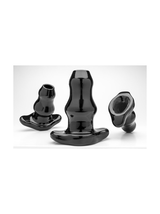 Tunnels Anal Plugs Double Tunnel Extra-Large Black Plug 14 x 7.6cm Double Tunnel Extra wide anal plug that we offer on gay sexsh