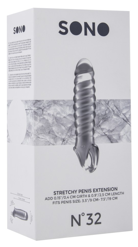 Rallonge de Pénis Gaine pour pénis Stretchy Extend +2.5 cm Transparent Cette gaine pour le pénis de la marque Sono est un access