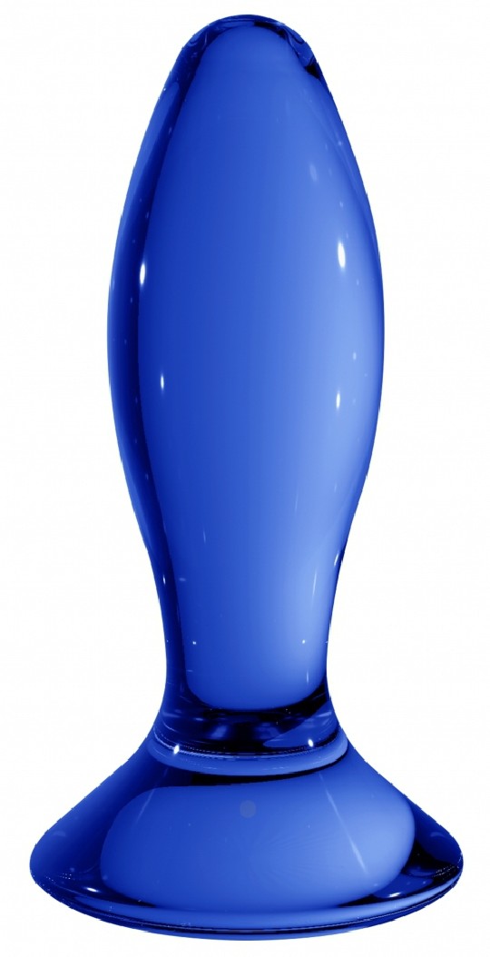 imports Plug anal follower - Chrystalino Ce plug en verre Follower est un sextoy bleu composé d'une forme ovale et une surface l