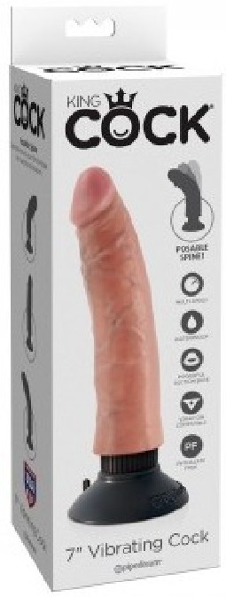 Godes Vibrants Gode vibrant King Cock 18 x 4 cm Le gode vibrant ici présenté est un sex toy gay de la marque King Cock, l'une de