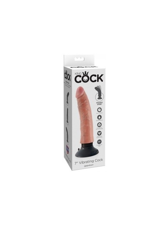 Godes Vibrants Gode vibrant King Cock 18 x 4 cm Le gode vibrant ici présenté est un sex toy gay de la marque King Cock, l'une de