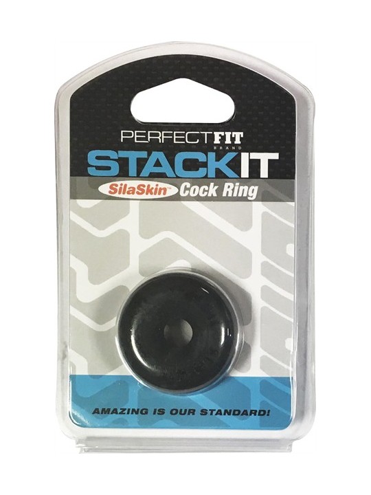 imports Cock Ring Stack It Noir Ce gay cock ring Perfect Fit est un anneau pénien en silicone mesurant 4cm de large avec une bel