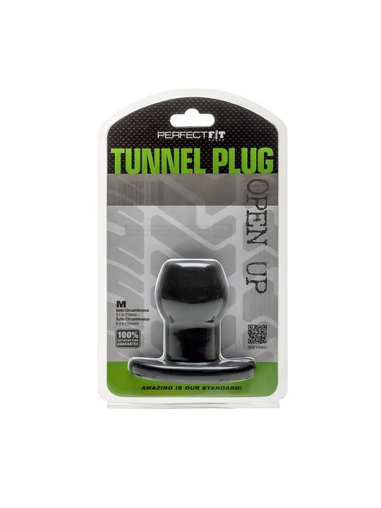 Plugs Anal Tunnels Ass Tunnel Plug Silicone Noir Medium 7 x 5.2 cm L'Ass Tunnel Plug en silicone de la marque Perfect Fit est un