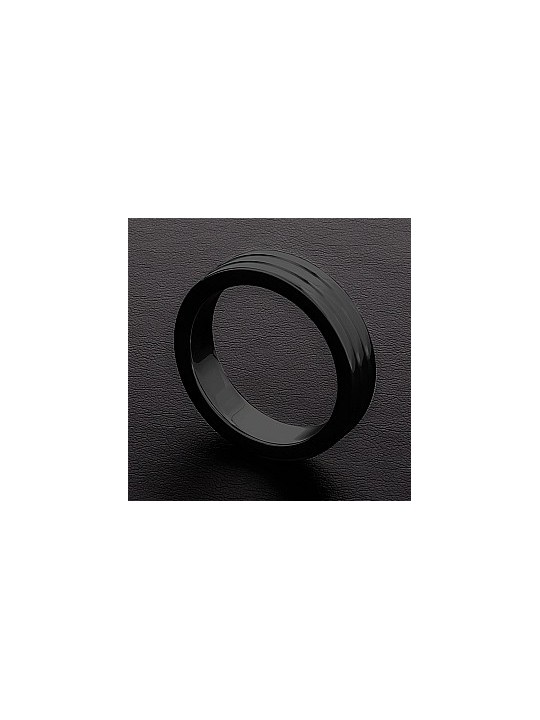 imports Cockring Ribbed Triune Noir 10mm Le cockring Ribbed de la marque Triune est un parfait anneau de sexe de couleur noir qu