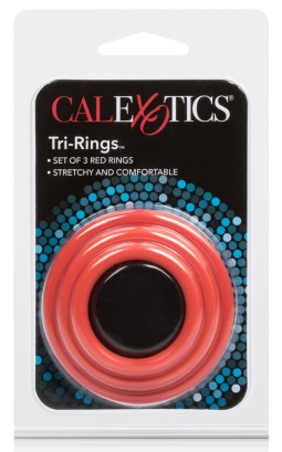 imports Tri-Rings Cockring Rouge Anneaux de pénis parfaits pour assurer une bonne érection tenue et dure pendant un acte sexuel.