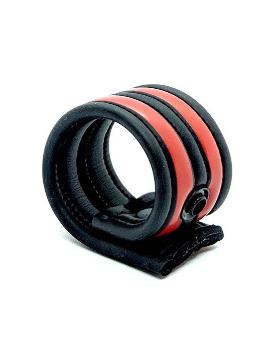 Neoprene Ballstretcher Race Rouge en néoprène Le ballstretcher Race de la marque 665 est un anneau noir avec 2 bandes rouges qui