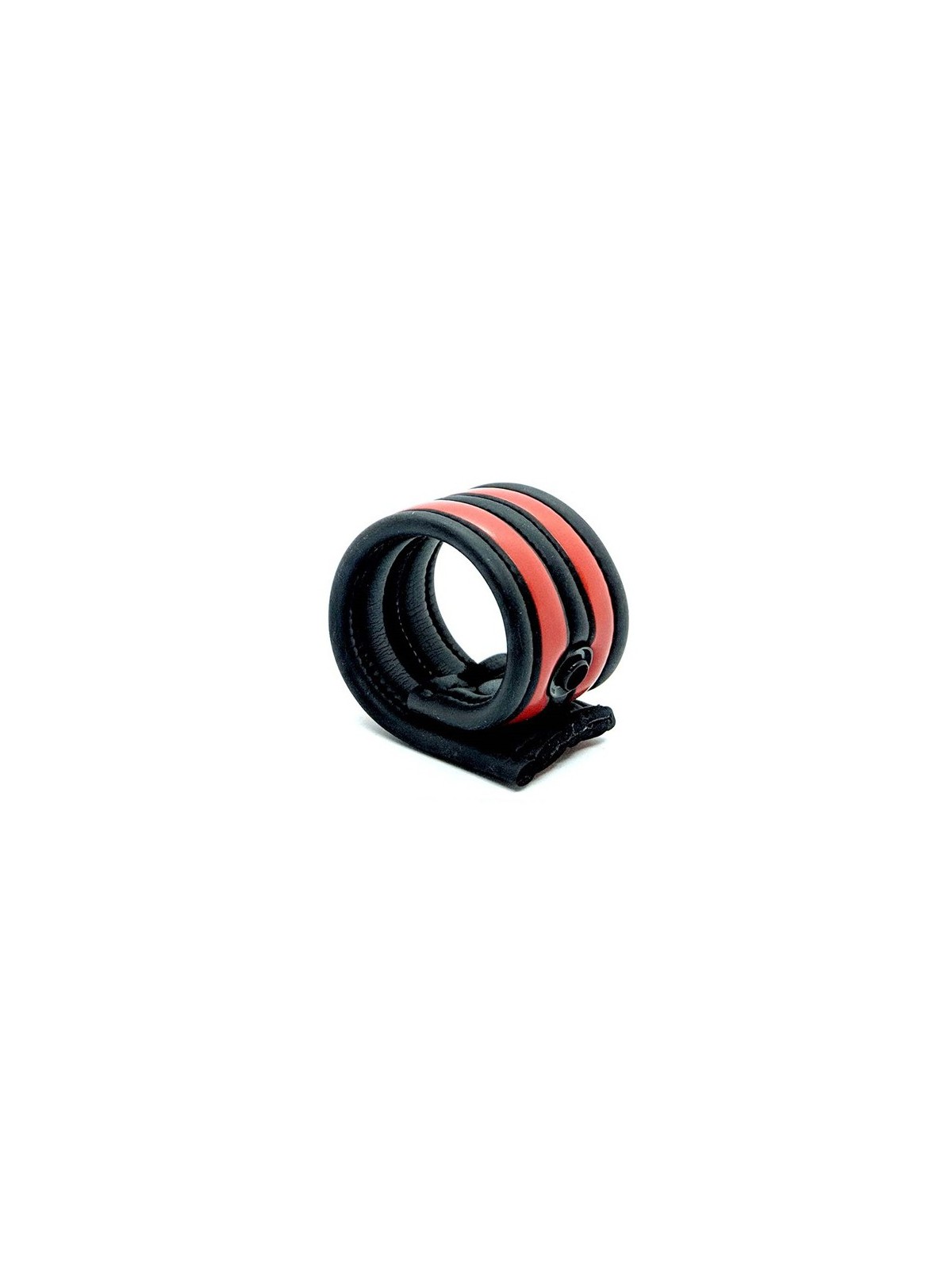 Neoprene Ballstretcher Race Rouge en néoprène Le ballstretcher Race de la marque 665 est un anneau noir avec 2 bandes rouges qui