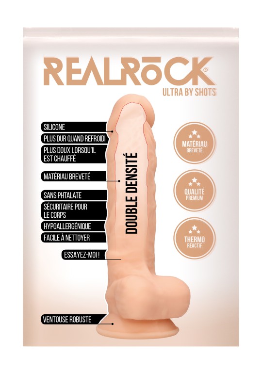 Godes Réalistes Gode réaliste Realrock 18 x 4.5 cm Ce gode réaliste Realrock est un sextoy de 18cm de longueur insérable avec un