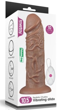 Realistic gods Vibrating god Chubby Dildo 23 x 6.5 cm Brown This vibrating dildo of the brand LoveToy is a 23cm long unstable se