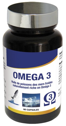imports OMEGA 3 60 Capsules L'huile purifiée de saumon et poissons des mers froides est une source d'acide eicosapentaénoïque (E