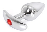 Anal Plugs Jewelry Anal Jewelry Plug with Curve 6 x 2.8 cm curved base - Red jewelry This sex toy is a metal plug with a small r