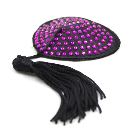 imports Cache-Tétons Coeur Noir-Violet x2 Voilà 2 cache-tétons noirs avec les petites perles brillantes à la surface. La couleur
