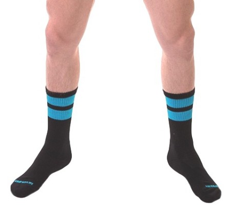 imports Chaussettes Gym Socks Noir-Bleu fluo Les chaussettes noires GYM SOCKS sont conçues par la marque Barcode Berlin. Elles o