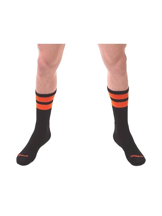 imports Chaussettes Gym Socks Noir-Orange fluo Ces chaussettes GYM SOCKS sont conçues par la marque Barcode Berlin. Elles sont c