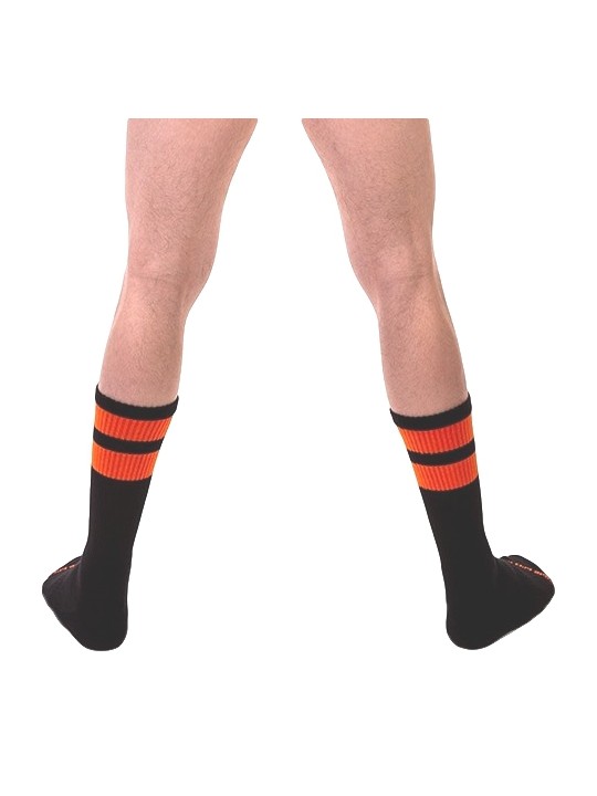 imports Chaussettes Gym Socks Noir-Orange fluo Ces chaussettes GYM SOCKS sont conçues par la marque Barcode Berlin. Elles sont c