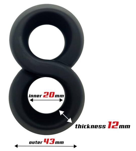 The Flexible Ballstretcher Soft Ballstretcher Doble Rings Black This ballstretcher in silicone is a sex toy placing at the base 