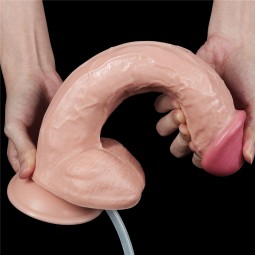 Godes ejaculators Gode Suspension with Testicles that ejaculates - 28 cm This ejaculator dildo of the brand Lovetoy is a sex toy