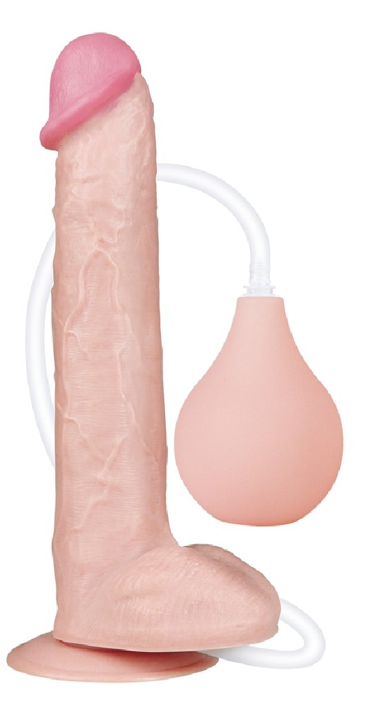 Godes ejaculators Gode Suspension with Testicles that ejaculates - 28 cm This ejaculator dildo of the brand Lovetoy is a sex toy