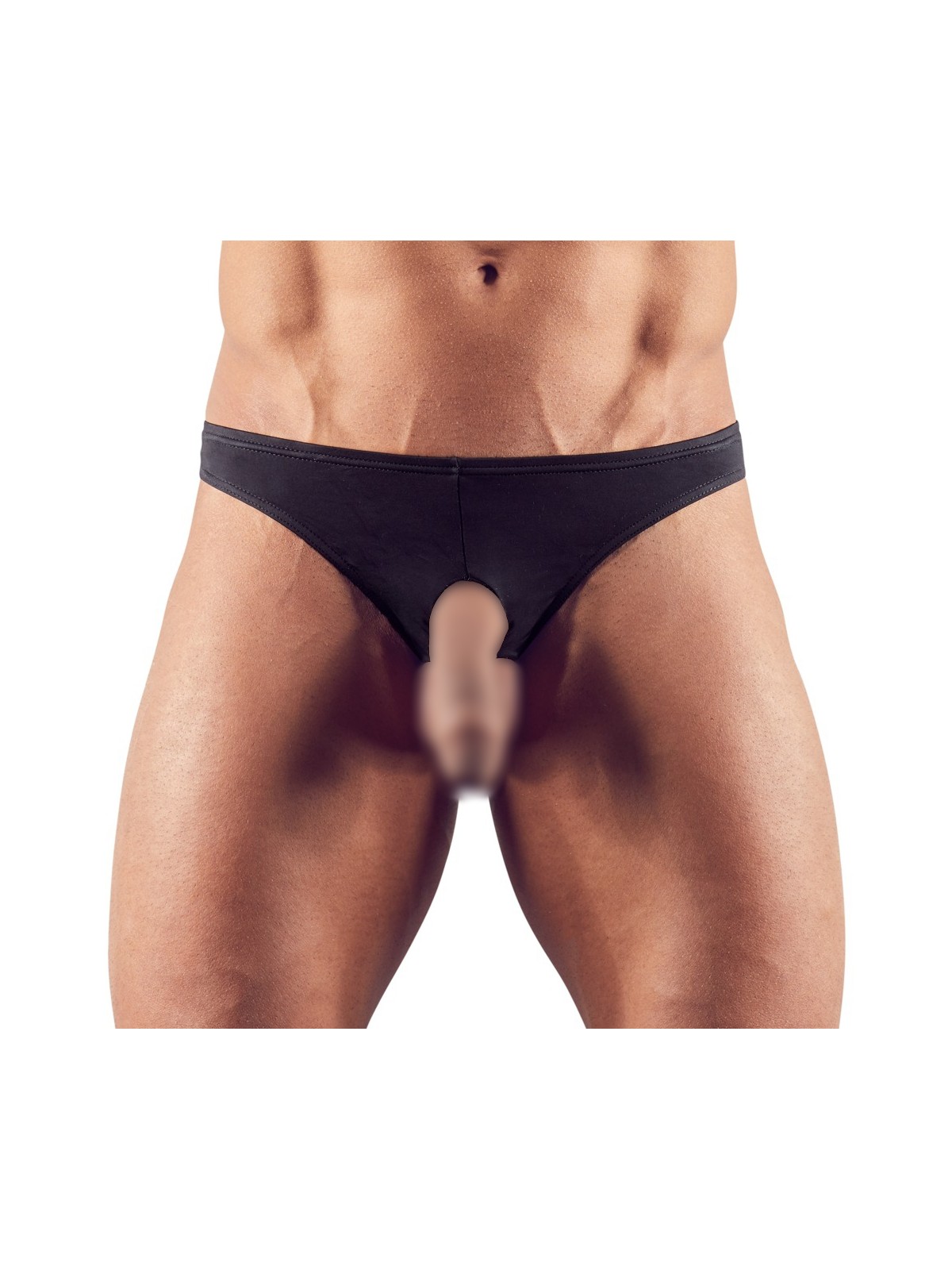 Strings et Culottes String Ouvert Deux anneaux en tissu pour passer le pénis et les testicules. Composition : 80% polyamide, 20%