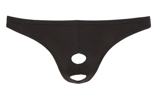 Strings et Culottes String Ouvert Deux anneaux en tissu pour passer le pénis et les testicules. Composition : 80% polyamide, 20%