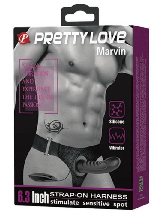 Godes Belts Gode Belt Creux Vibrant Marvin - 16 cm This vibrating belt dildo named Marvin by the brand Pretty Love is a high qua