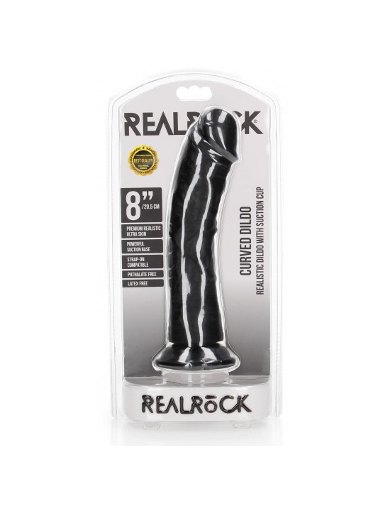 Godes Réalistes Gode Ventouse Curved RealRock 20 x 4.6cm Noir Conseils d'utilisation : Nettoyer après chaque utilisation Utilise