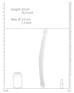 Double Dongs Double Gode Crystal RealRock 42 x 3.5cm Transparent Instructions for use: Clean after use Preferably use a water-ba