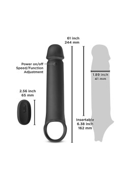 Penis extension Vibrating penis sheath Renegade Brute 18 x 4.5cm Black Instructions for use: Clean after each use Use a water-ba