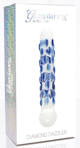Sextoy en Verre Diamond Dazzler glass dildo 15 x 3cm COUNCIL USE: Clean before use Compatible with all types of lubricants For m