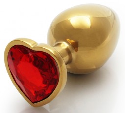 imports Bijou anal Heart Gem L 8 x 4cm Doré-Rouge PRÉCAUTIONS D'UTILISATION : Utiliser de préférence un lubrifiant à base d'eau 