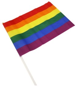 Rainbow flag with handle 30...