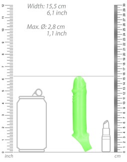 Penis extension Thin Glow 11 x 3cm phosphorescent penis sheath Phosphorescence activates after prolonged exposure to light. Inst